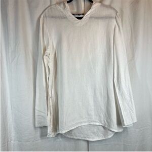 Ishyu 100% linen hooded tunic top lagenlook modest casual neutral